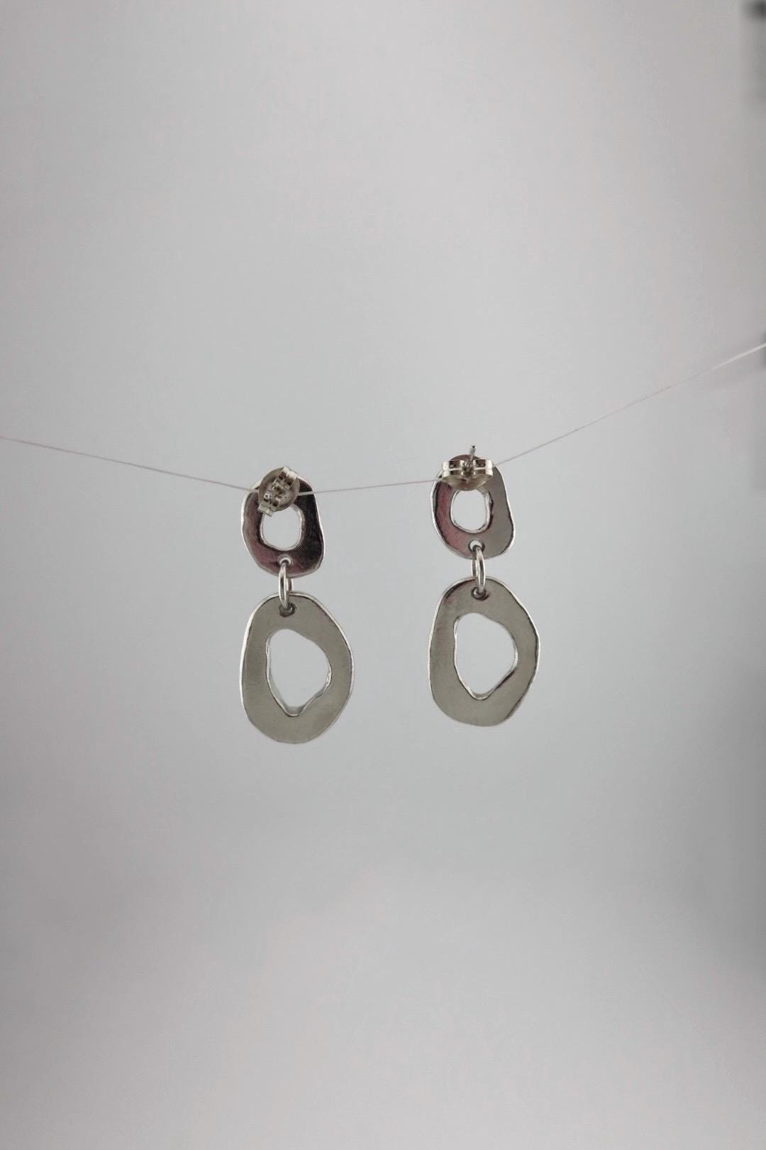 Organic Oval Dangle Earrings