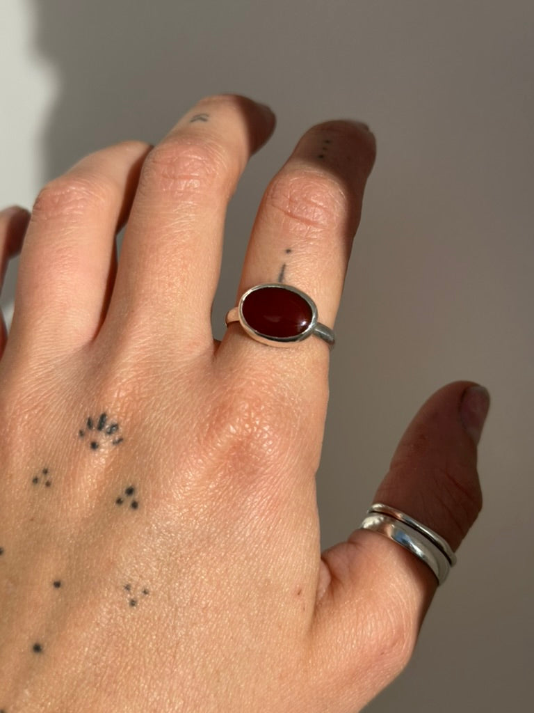 Team Jacob Size 8 - Red Agate Ring