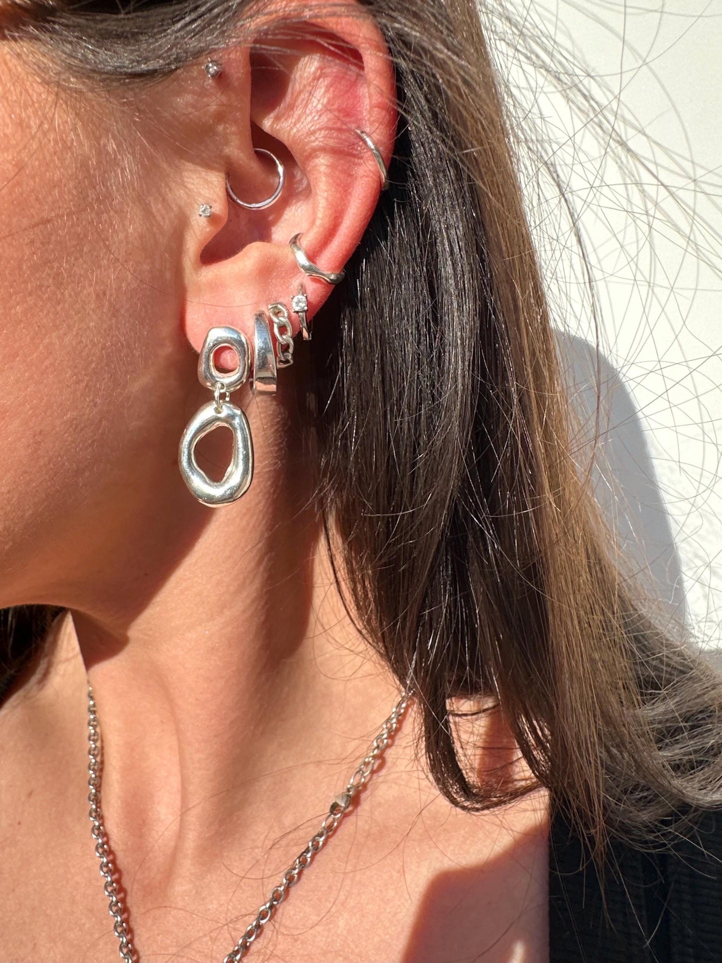Organic Oval Dangle Earrings