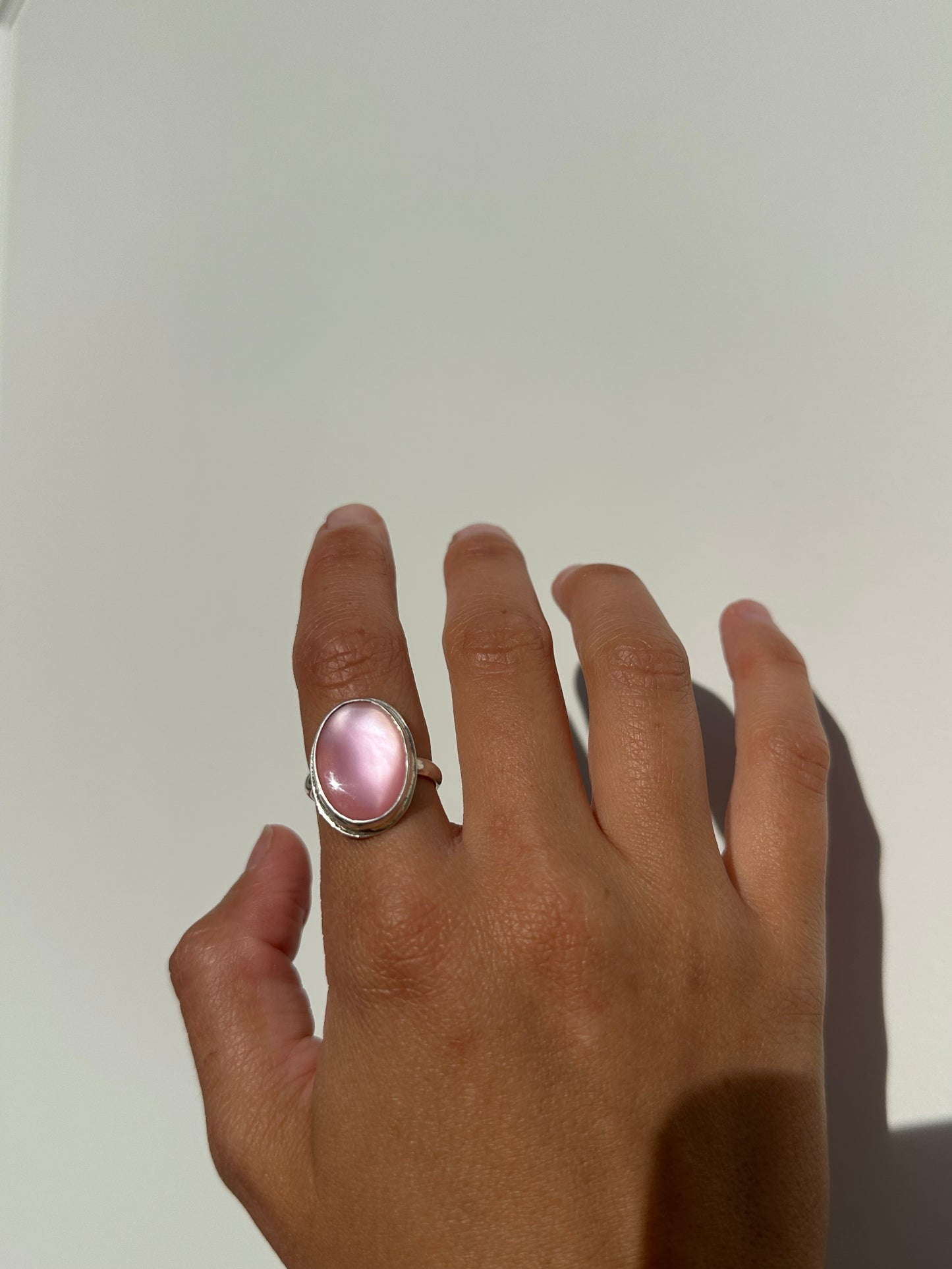 Pink Mussel Ring Size 7