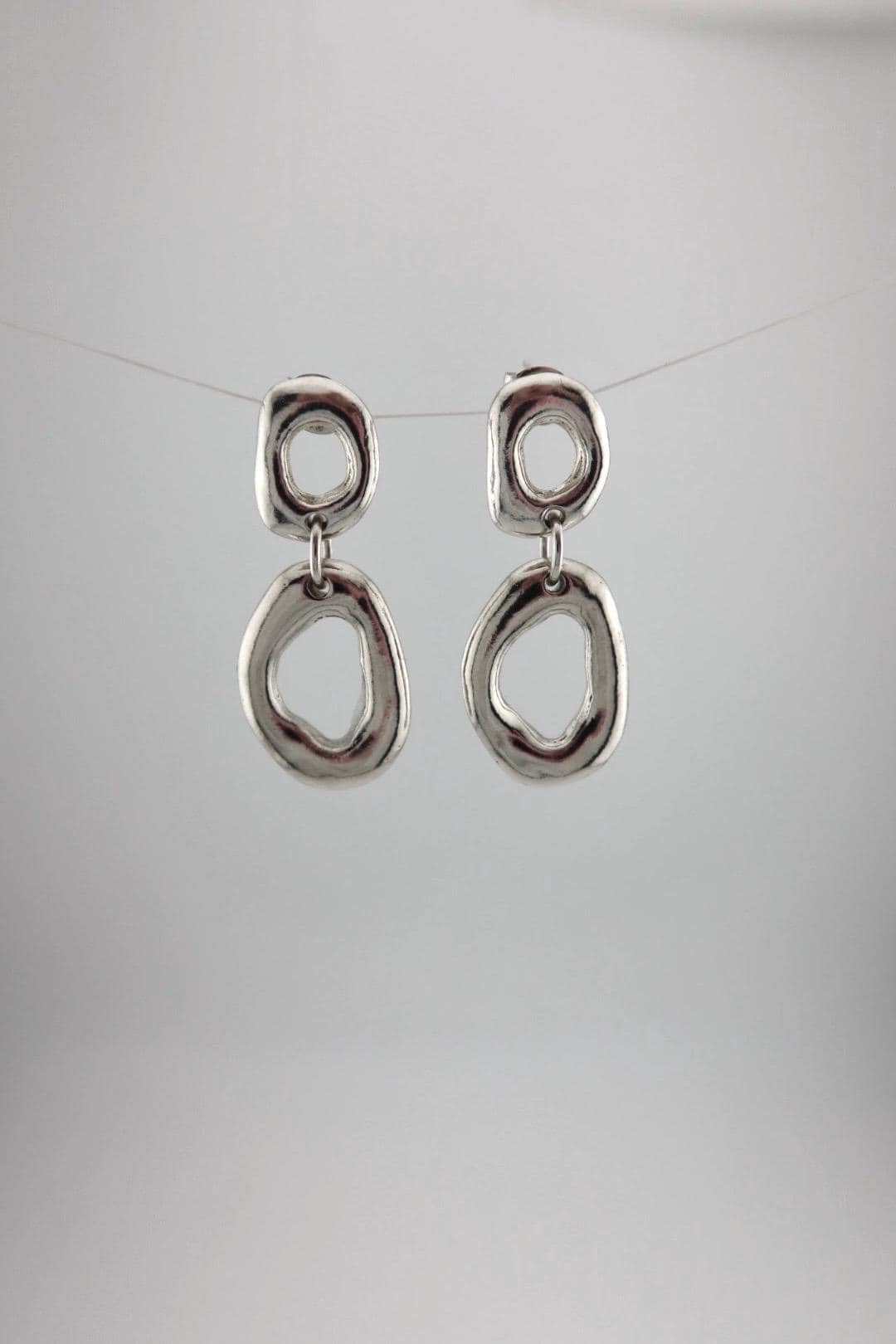Organic Oval Dangle Earrings
