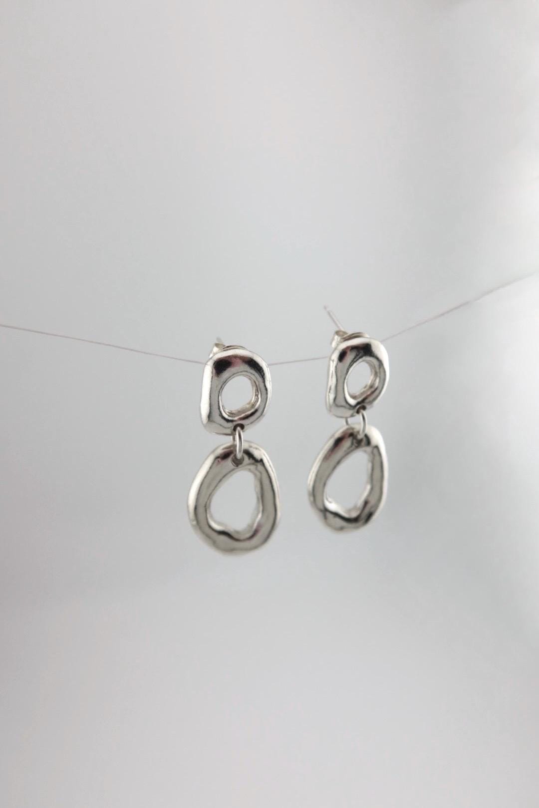 Organic Oval Dangle Earrings