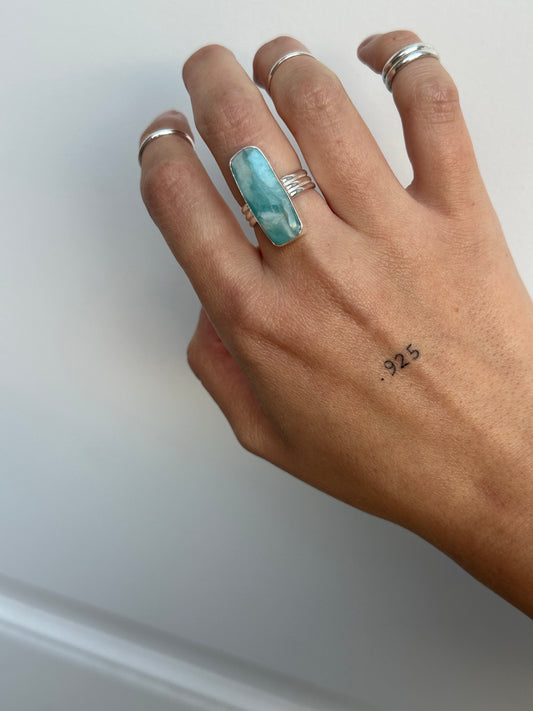 It's Just A Story Bella Size 6.25 - Larimar Ring