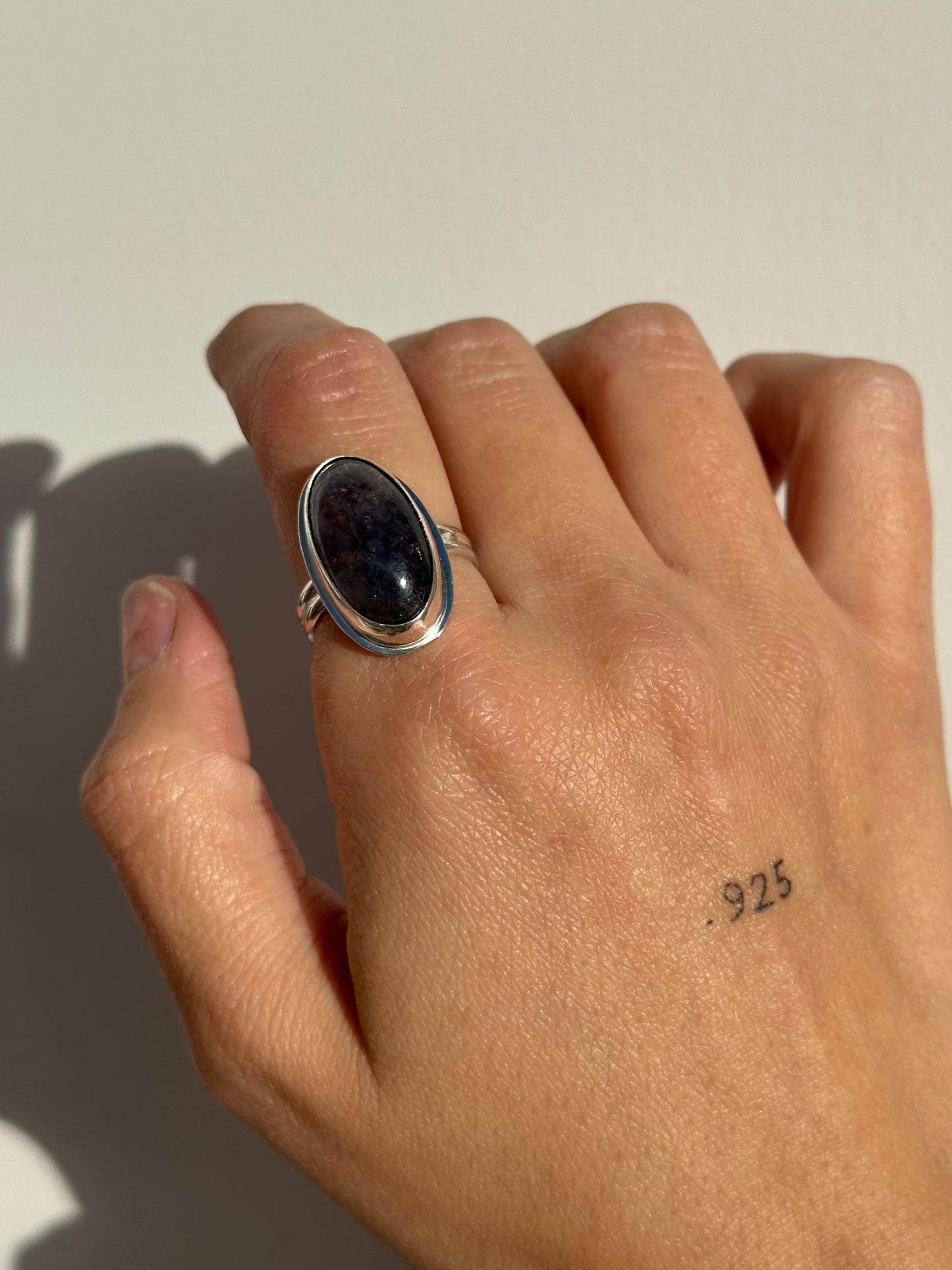 I Like Watching You Sleep Size 7.75 Iolite Sunstone Ring
