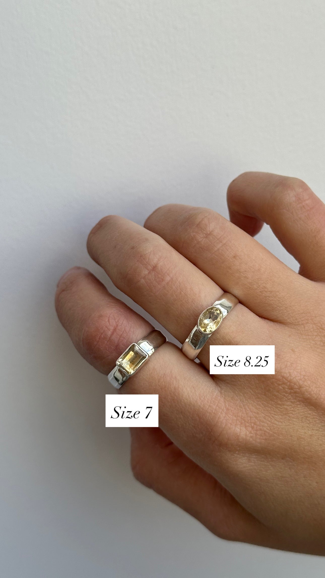 Vegetarian Size 7 & 8.25 - Citrine Ring