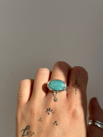 How You Liking The Rain Girl? Size 7.5 - Amazonite Ring