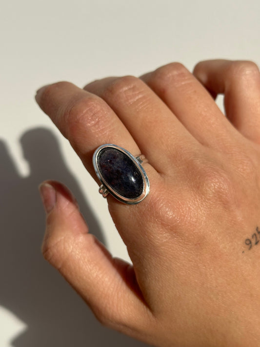 I Like Watching You Sleep Size 7.75 Iolite Sunstone Ring