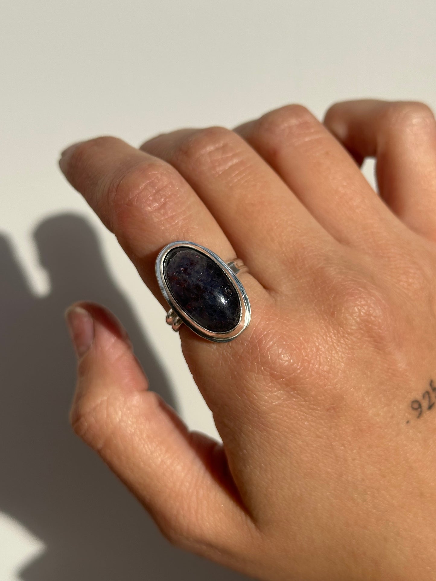 I Like Watching You Sleep Size 7.75 Iolite Sunstone Ring