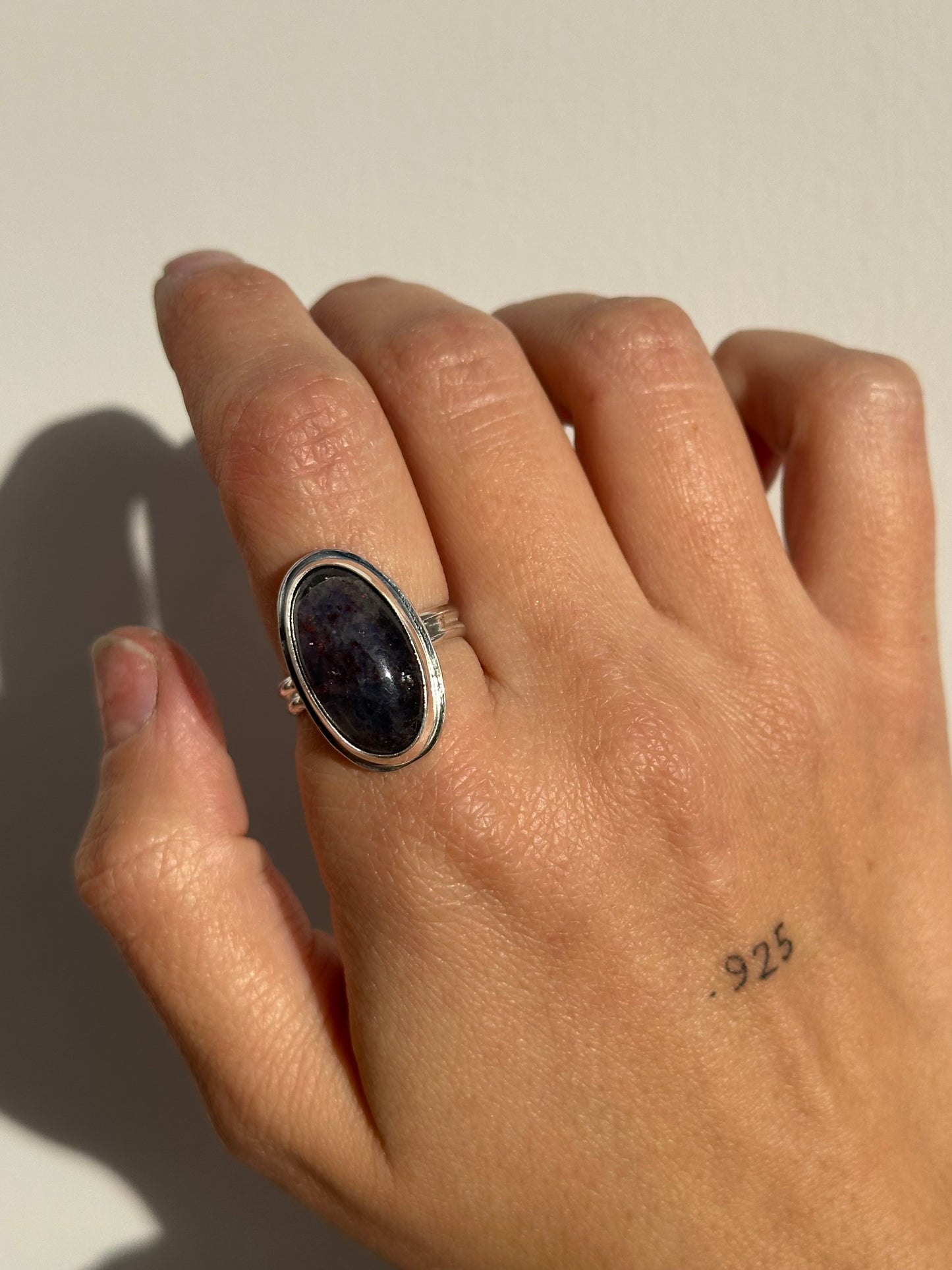 I Like Watching You Sleep Size 7.75 Iolite Sunstone Ring