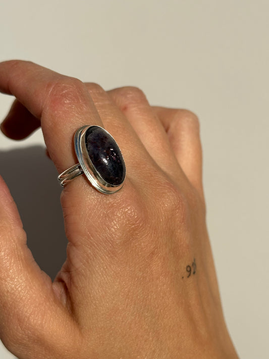 I Like Watching You Sleep Size 7.75 Iolite Sunstone Ring