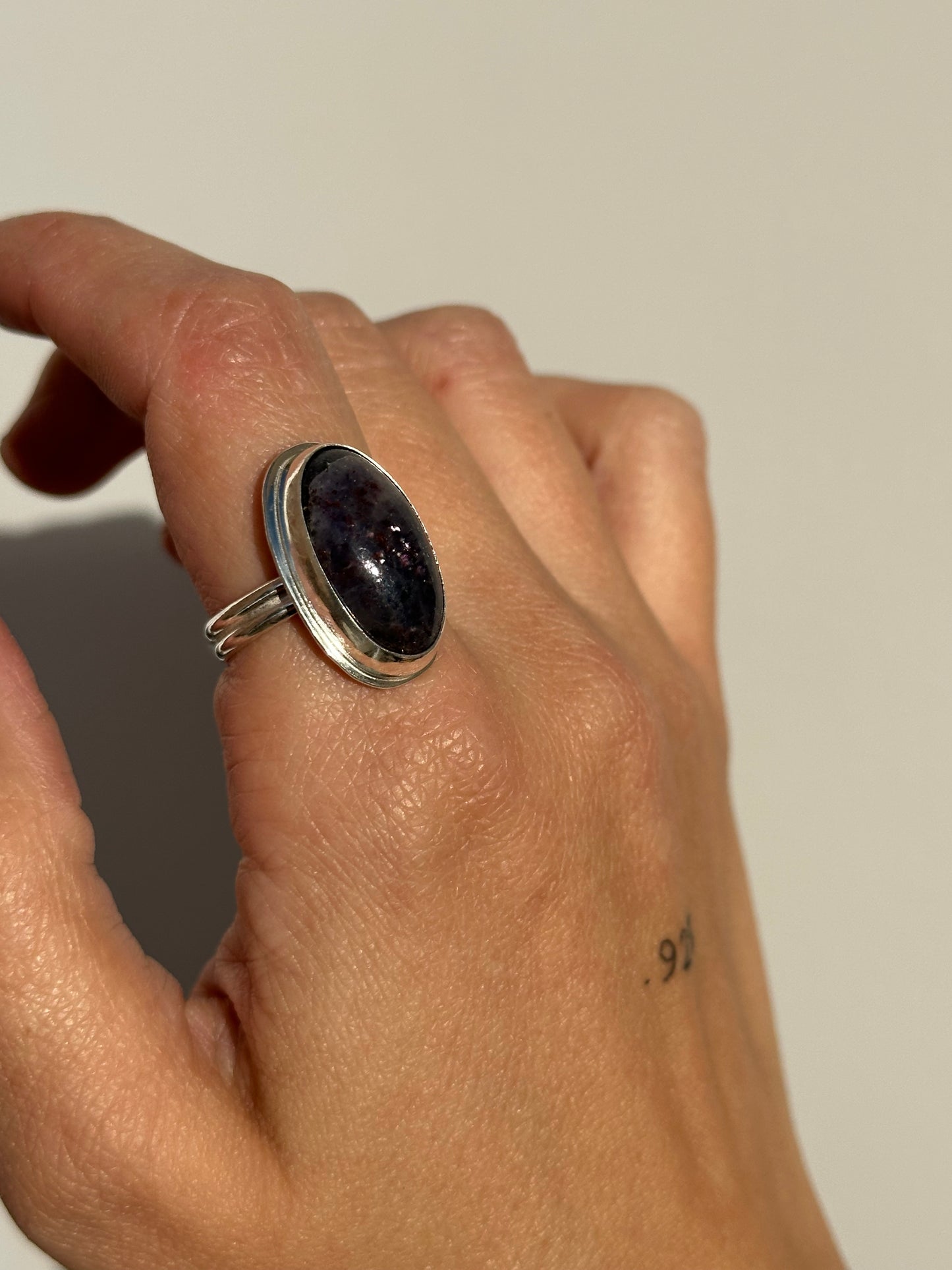 I Like Watching You Sleep Size 7.75 Iolite Sunstone Ring