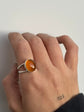 Amber Eyes Size 9 - Orange Agate Ring
