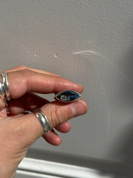 Moissanite Signet Ring Size 6.25