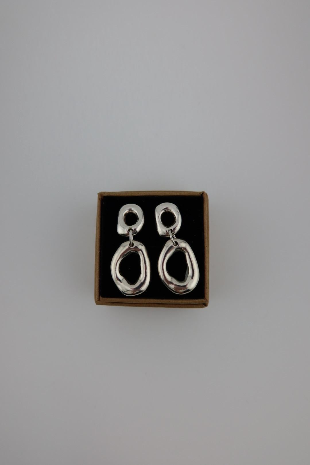 Organic Oval Dangle Earrings