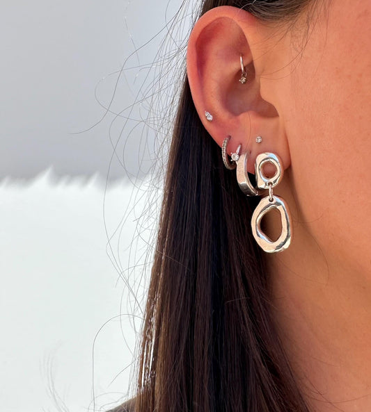 Organic Oval Dangle Earrings